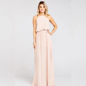 Show Me Your Mumu Heather Halter Bridesmaids Dress - Dusty Blush Crisp size L